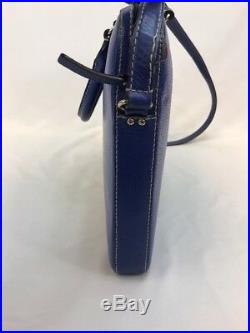 Kate Spade Women's Blue 100% Leather Wellesley Tanner Crossbody Laptop Bag