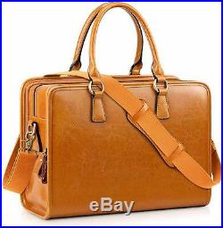 Kattee Genuine Leather Briefcase for Women, Large Capacity Laptop bag with Lugga