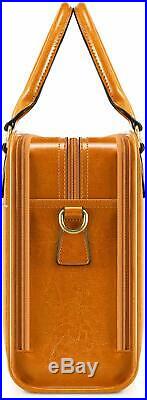 Kattee Genuine Leather Briefcase for Women, Large Capacity Laptop bag with Lugga
