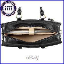 Kattee Women'S Leather Briefcase Messenger Bag 14 Laptop Handbag (Black)