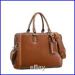 Kattee Womens Leather Briefcase, 14 Laptop Bag Work Handbag with 3 Compartment