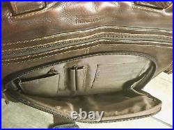 Kenneth Cole Distressed Leather Shoulder Courier Bag Briefcase Messenger Laptop