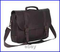 Kenneth Cole leather laptop travel bag brown NWT show buisness