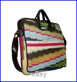 Kilim Carpet Handmade Laptop Leather Mens Womens Messenger Crossbody Handbag Bag