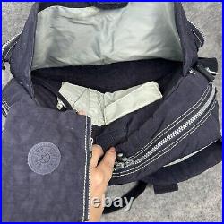 Kipling Large Laptop Tote Bag Duffle Cargo Navy Blue Mommy Weekender Travel