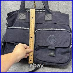 Kipling Large Laptop Tote Bag Duffle Cargo Navy Blue Mommy Weekender Travel