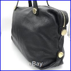 Knomo London Women's Black Pebbled Leather Lola 15 Laptop Tote Work Bag $279