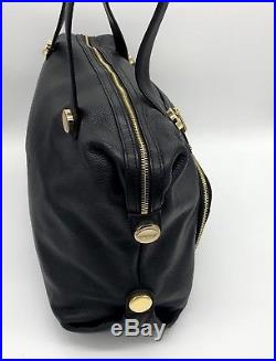 Knomo London Women's Black Pebbled Leather Lola 15 Laptop Tote Work Bag $279