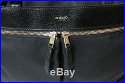 Knomo Womens Laptop Shoulder Bag Nylon Business Tote Black Gold-tone Hardware