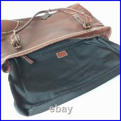 LAURÈL Urban Style Womens Brown Leather Notebook Bag