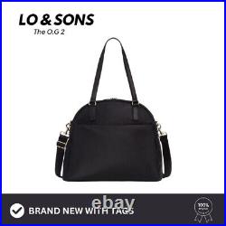 LO & SONS The O. G. 2 Women's Laptop Travel Bag Black Gold Hardware BRAND NWT