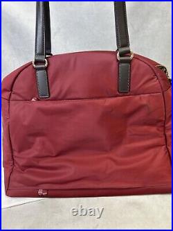 LO & SONS The OG Large Women's Laptop Travel Bag Maroon Long Strap Tote Purse