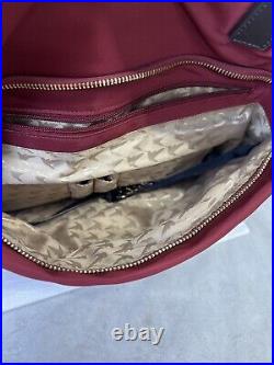 LO & SONS The OG Large Women's Laptop Travel Bag Maroon Long Strap Tote Purse