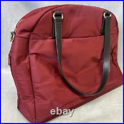 LO & SONS The OG Large Women's Laptop Travel Bag Maroon Long Strap Tote Purse