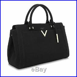 LaBante London'Dawson' Vegan Leather Carryall Laptop Bag for Women (Black)