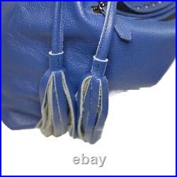 Laggo Hobo Shoulder Bag- Slouchy Oversized R. Blue Leather Silver Studs Tassels