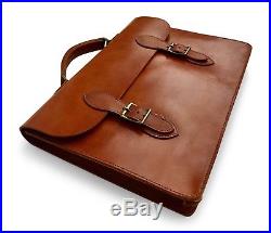 Laptop Attache Case Mens Messenger Bag Leather Lawyer Womens Briefcase / Wallet