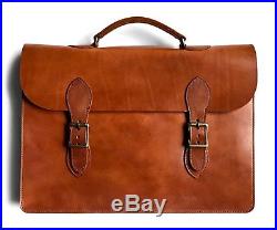 Laptop Attache Case Mens Messenger Bag Leather Lawyer Womens Briefcase / Wallet