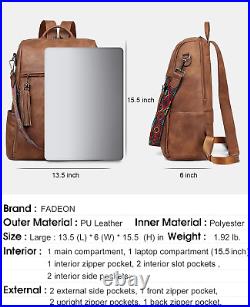 Laptop Backpack Purse for Women Large Designer PU Leather Laptop Bag, Ladies Com