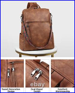 Laptop Backpack Purse for Women Large Designer PU Leather Laptop Bag, Ladies Com