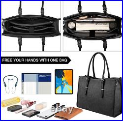 Laptop Bag 15.6 Inch Waterproof Lightweight Leather Laptop Tote Bag Womens Profe