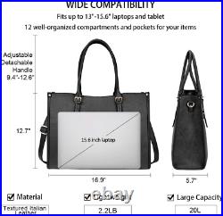 Laptop Bag 15.6 Inch Waterproof Lightweight Leather Laptop Tote Bag Womens Profe