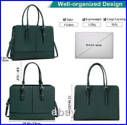 Laptop Bag Women Leather Work Tote 15.6 Inch Waterproof Large Capacity Handbag