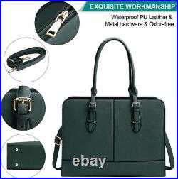 Laptop Bag Women Leather Work Tote 15.6 Inch Waterproof Large Capacity Handbag