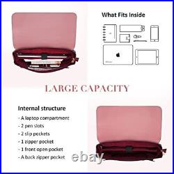 Laptop Bag for Women 15.6 inch Briefcase Backpack Work Tote Bag PU Pink