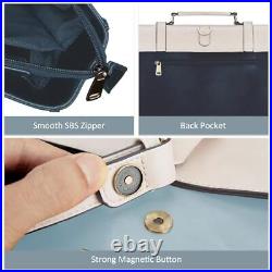 Laptop Bag for Women Vegan Leather Messenger Bag Fashion Briefcase Light Blue