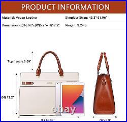 Laptop Tote Bag for Women, 15.6 Inch Shoulder Tote Bag Leather Briefcase for Wom