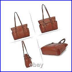 Laptop Totes for Women Genuine Leather Briefcase Large Ladies Shoulder Bag Wo