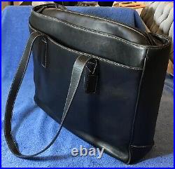 Large Black Leather COACH HAMPTON E2S-5209 Bag Tote Brief Case Laptop