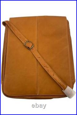 Le Donne Leather 17 Laptop Messenger Bag Tan