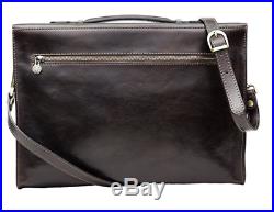Leather Attache Case Mens Womens Lawyer Laptop Briefcase Messenger Bag Wallet
