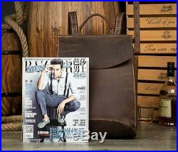 Leather Backpack Laptop Handcraft Bags Solid Soft School Strap Cowhide Man Women
