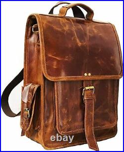 Leather Backpack Shoulder Travel Laptop Messenger Bag Rucksack Sling for Women