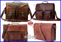 Leather Bag Vintage Men's Messenger laptop shoulder Women Satchel Handmade Bags