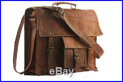 Leather Bag Vintage Men's Messenger laptop shoulder Women Satchel Handmade Bags