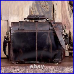 Leather Briefcase 18 Inch Laptop Messenger Bags for Men and Women Best Office Sc