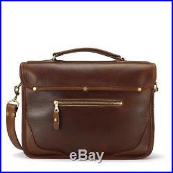 Leather Briefcase Attache Catalog Case Lawyer Womens Mens Messenger Bag Laptop