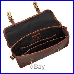 Leather Briefcase Attache Catalog Case Lawyer Womens Mens Messenger Bag Laptop