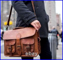 Leather Briefcase Laptop Messenger Computer Shoulder Office Bag For Men Women1