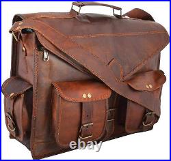 Leather Briefcase Laptop Messenger Computer Shoulder Office Bag For Men Women1
