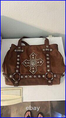 Leather Cripple Creek western tote bag or laptop bag