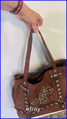 Leather Cripple Creek western tote bag or laptop bag