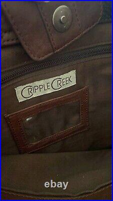 Leather Cripple Creek western tote bag or laptop bag