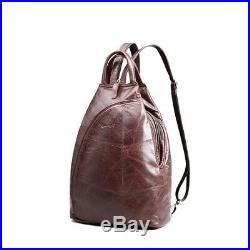 Leather Laptop Backpack School Bag Girl Women Travel Shoulder Bag Vintage Bags