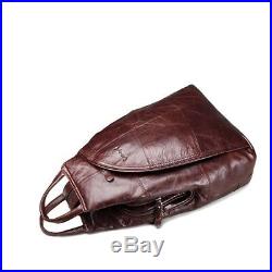 Leather Laptop Backpack School Bag Girl Women Travel Shoulder Bag Vintage Bags