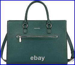 Leather Laptop Briefcase For Women Shoulder Bag 15.6 Inch Business Computer Tote